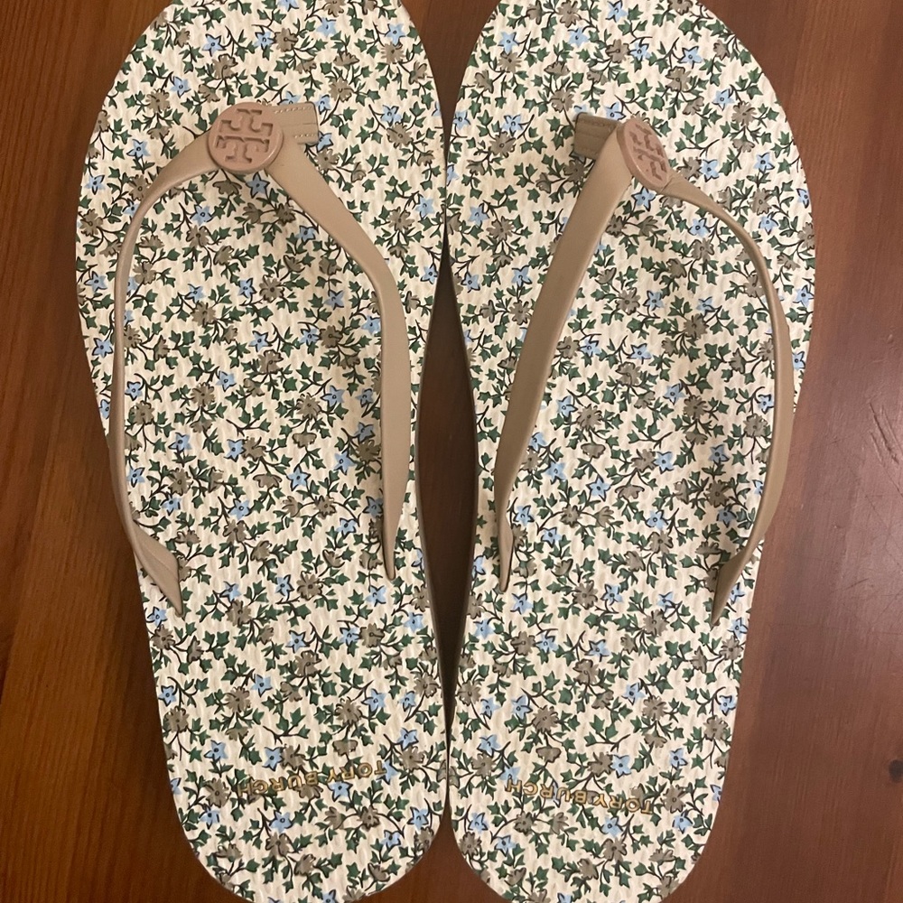 Tory Burch Platform Floral Flip Flops